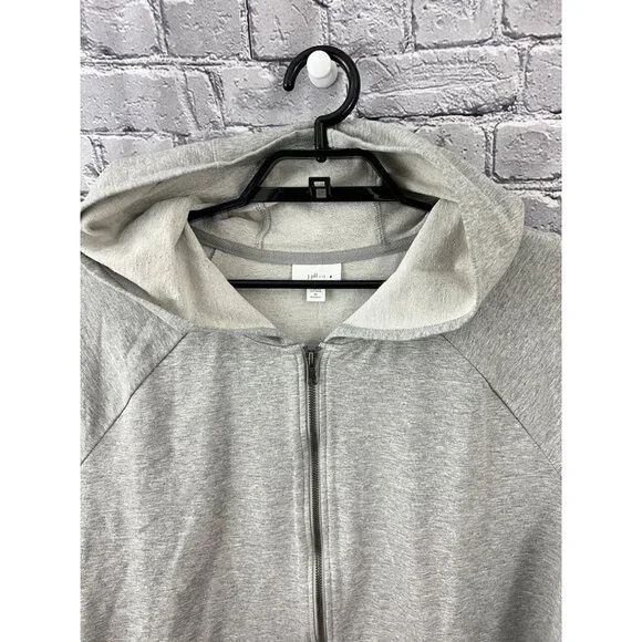 J. Jill Fit Grey Heather Full Zip  Hoodie Sweatshirt Size 2X  3/4 Sleeve - Picture 5 of 6